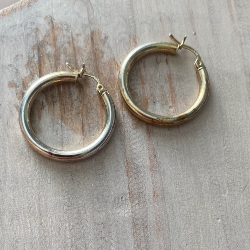 Sterling Silver Hoop Earrings with patina